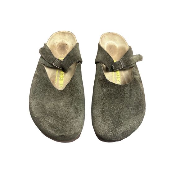 Birkenstock Maria Olive Green Suede Closed Toe Clog Shoes Women's Size 39 - Picture 1 of 6